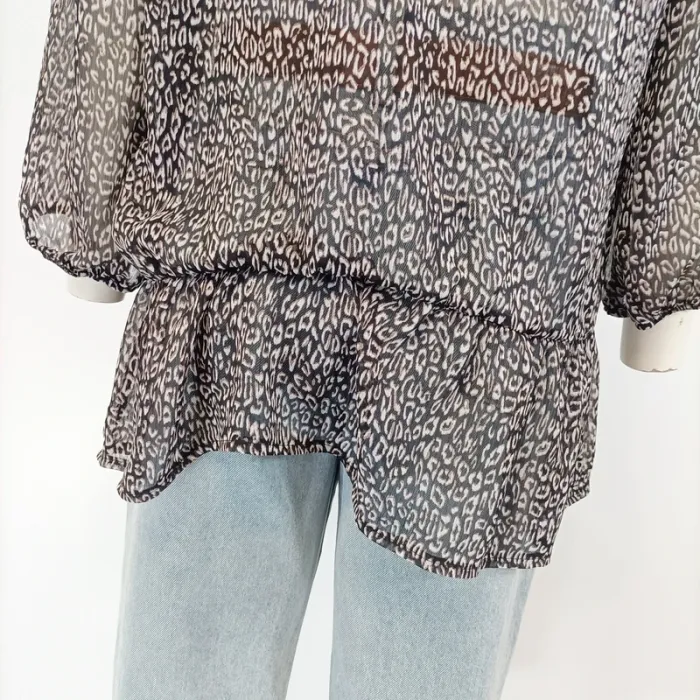 Blouse manches longues Leopard transparente - Jacqueline Riu T46 Ouverte goutte au dos A1534 - photo numéro 5