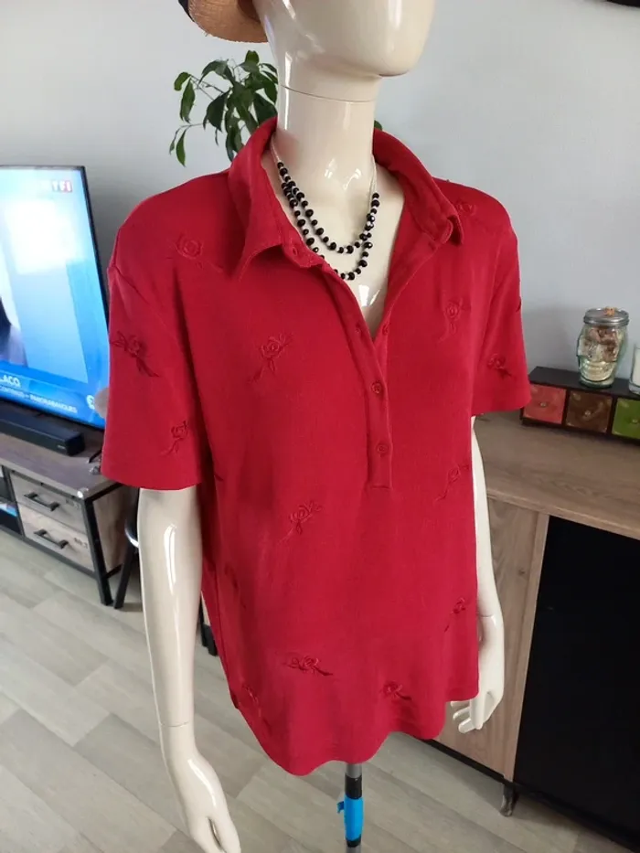Tee-shirt bordeaux femme XL - photo numéro 2