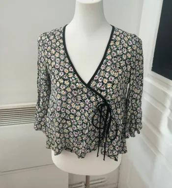 Zara blouses haut top  imprimé, floral femme, taille S/36