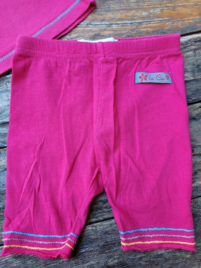 Superbe ensemble La Compagnie Des Petits, rose fuchsia, legging et tee-shirt manches longues, 3 mois - photo numéro 4
