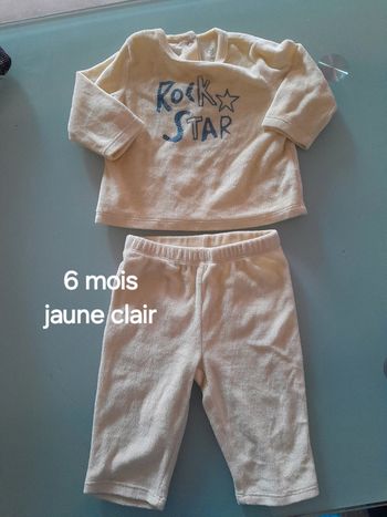 Pyjama 2 pièces jaune clair 6m