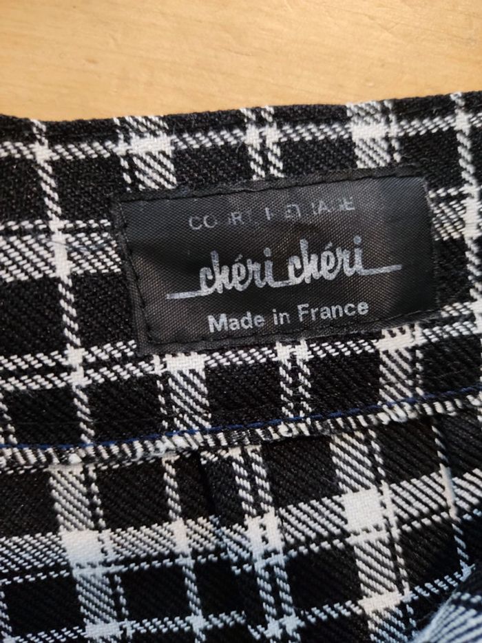 Mini short à carreaux taille haute vintage taille 36/38 fabriqué en France - photo numéro 5