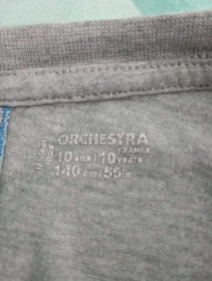 T-Shirt Orchestra bleu/gris 10 ans - photo numéro 3