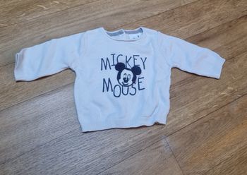 Sweat bébé garcon Disney Mickey 3 mois blanc