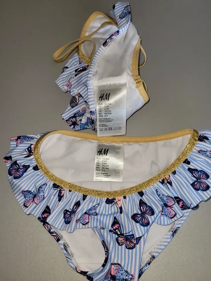 Maillot 2 pièces volonté H&M t98-104 3-4ans - photo numéro 5