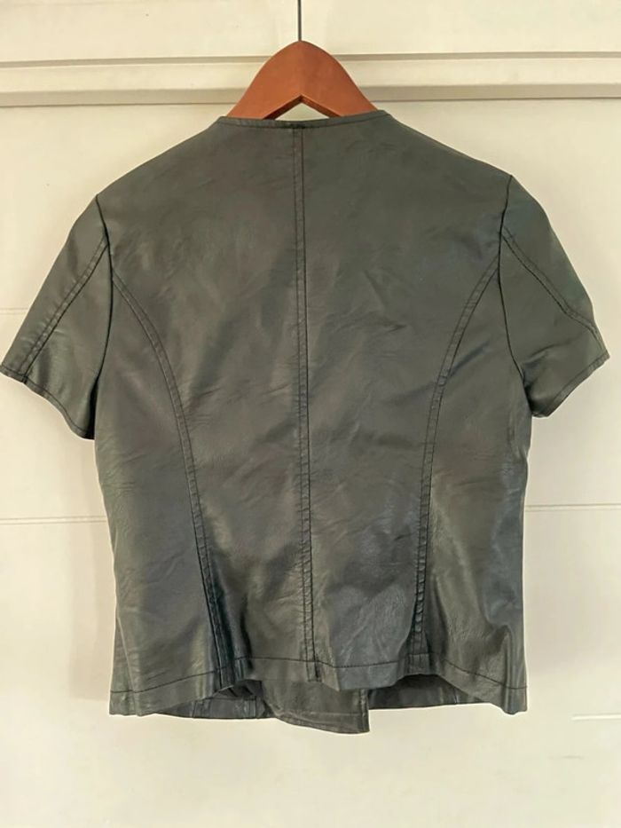Perfecto cuir noir manches courtes S - photo numéro 7