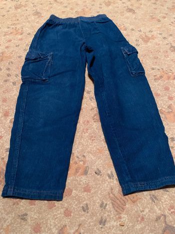 pantalon velours côtelé garçon bleu  8 ans
