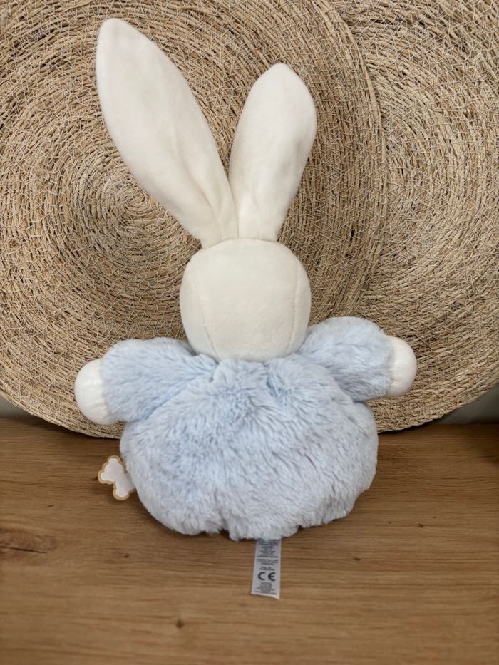 Doudou lapin boule bleu perle blanc kaloo - photo numéro 3