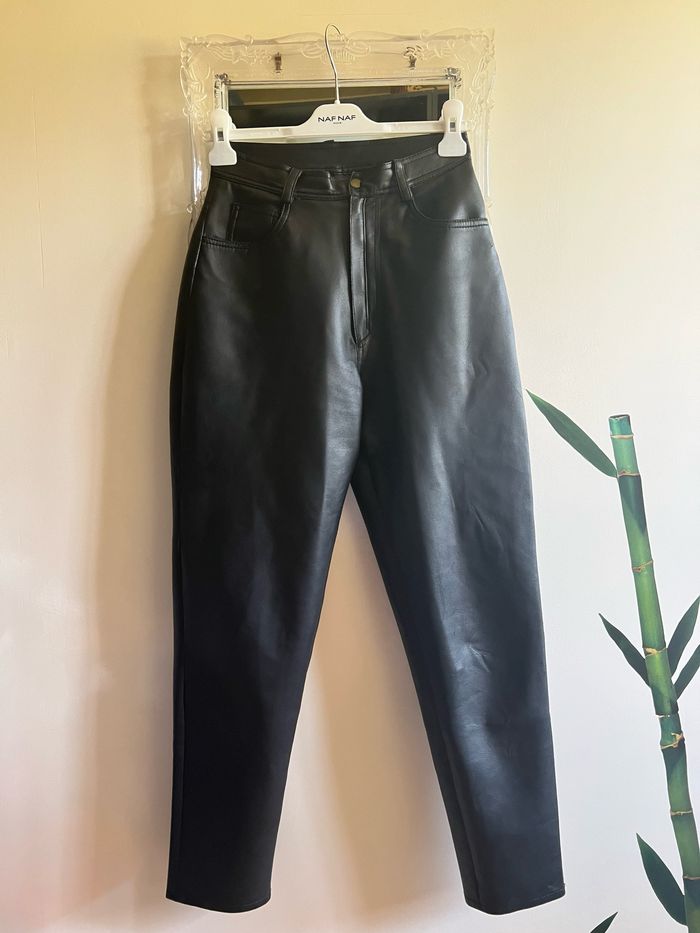 Pantalon droit noir taille haute en cuir Scenic 38 - photo numéro 5