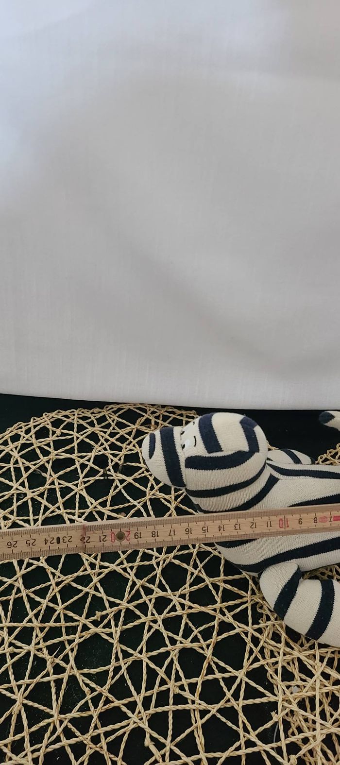 Doudou peluche phoque rayé marinière bleu blanc Tricot Saint James - photo numéro 2