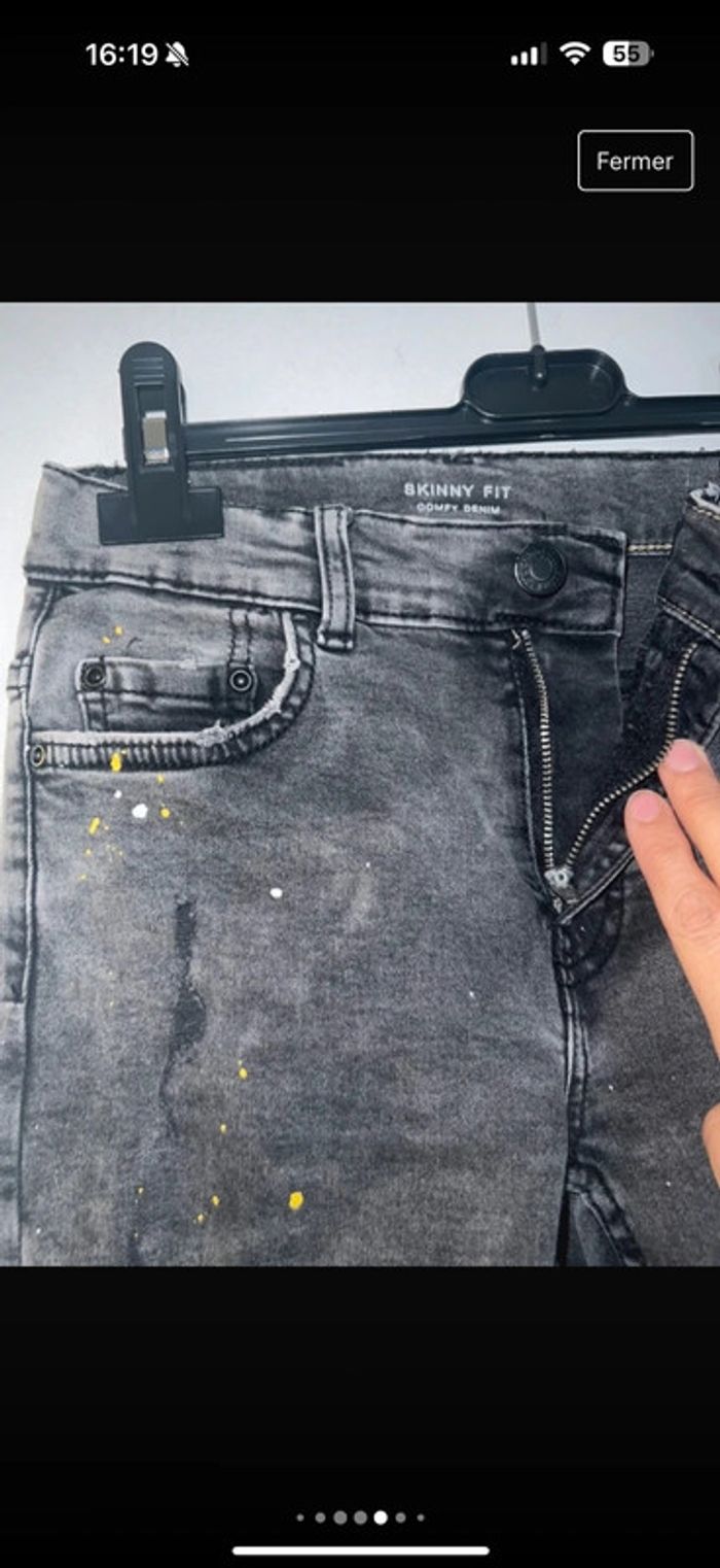 Jean slim troué Zara taille 11/12 ans 152 cm - photo numéro 6
