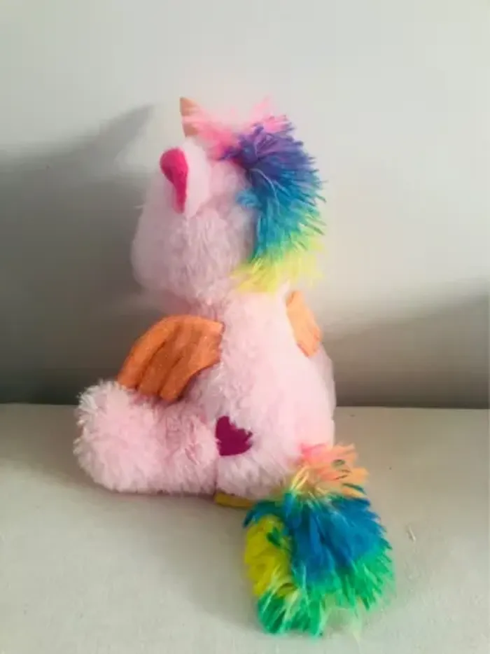 Peluche licorne rose arc en ciel fizzy ailes - photo numéro 5