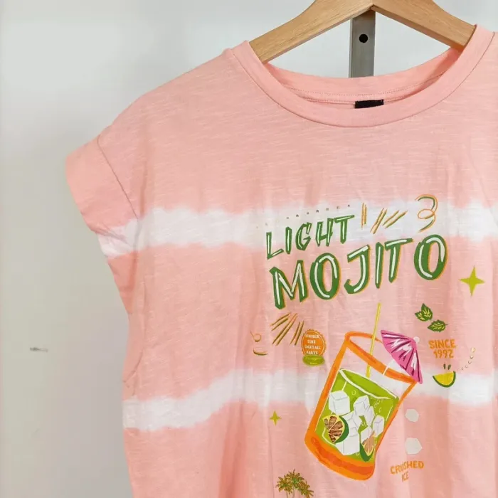 T-shirt tie & dye rose – imprimé Mojito – Taille S A682 - photo numéro 4