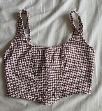 Primark Top Corset Viscose Pied-de-poule Marron Très bon état Taille 36