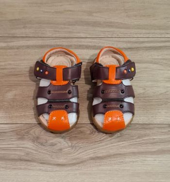 Sandales similicuir enfant confortable fermeture scratch Mixte