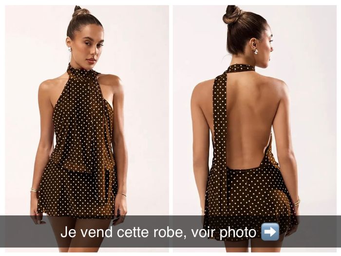 Robe marron à petit pois