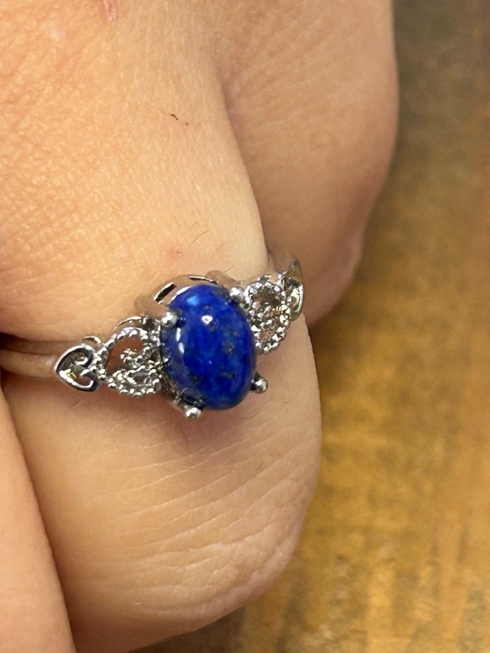 Bague réglable en laiton et en lapis-lazuli – Sagesse & Intuition - photo numéro 2