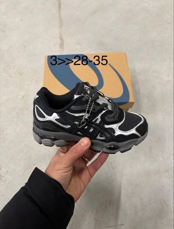 Asics gel nyc enfants noir gris 28