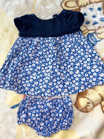 Robe  fleuri - Bleu Marine