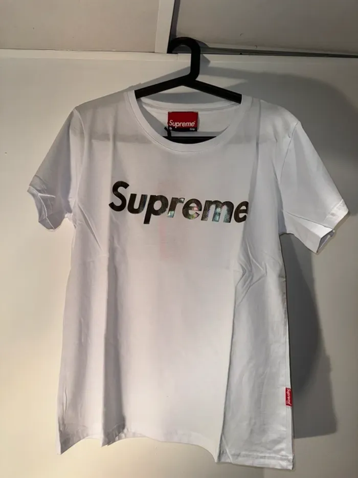 Tee shirt Supreme Blanc Femme Taille L