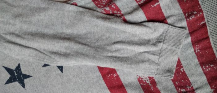 Pull fin motif drapeau américain gris fille 12 ans bilook - photo numéro 9