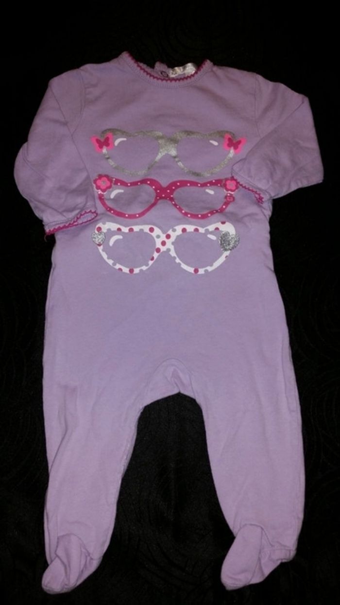 Pyjama mauve en coton fille 6 mois