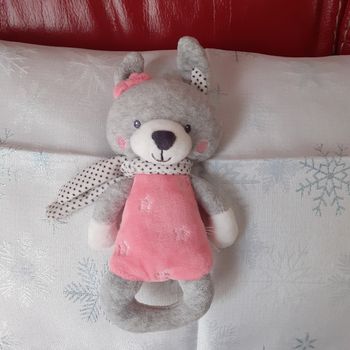 Doudou-peluche Lapinou *grelot & pouet-pouet