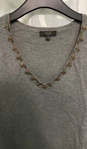 "1.2.3 Paris" Pull à col V avec sequins pour temme