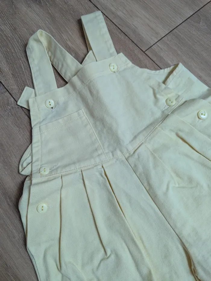 Superbe salopette jaune clair vintage 12 mois - photo numéro 2