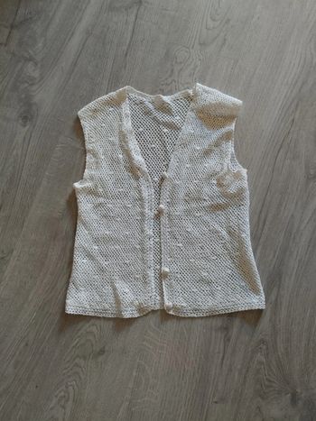 Gilet vintage blanc crochet Taille S
