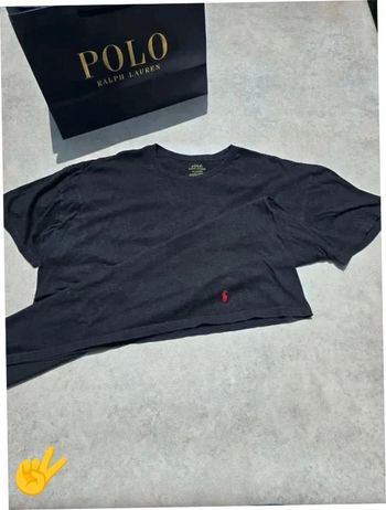 T-shirt Ralph Lauren XXL coupe col rond noir Homme Men tee66