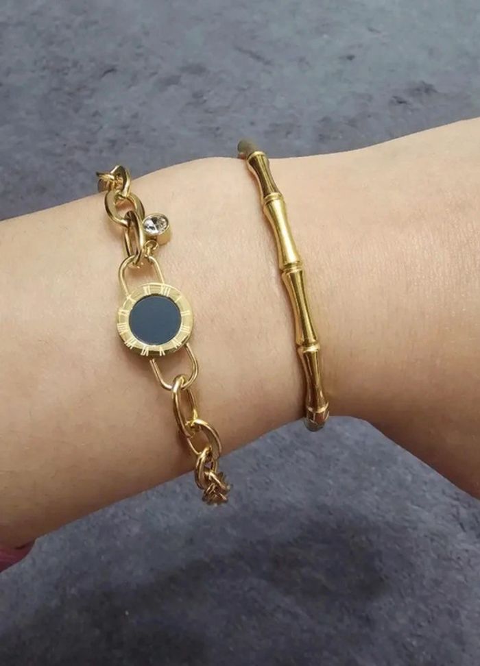 Bracelet chaîne motif noir