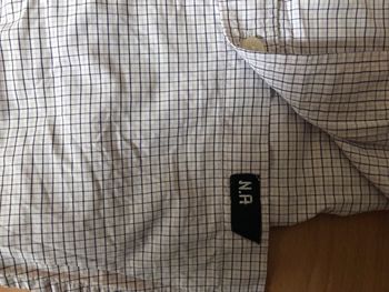 Belle chemise ML bleue et blanche à carreaux T. 40 homme