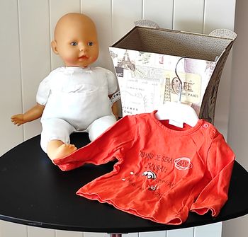 👕 T-shirt manches longues bébé garçon 9 mois – Orange