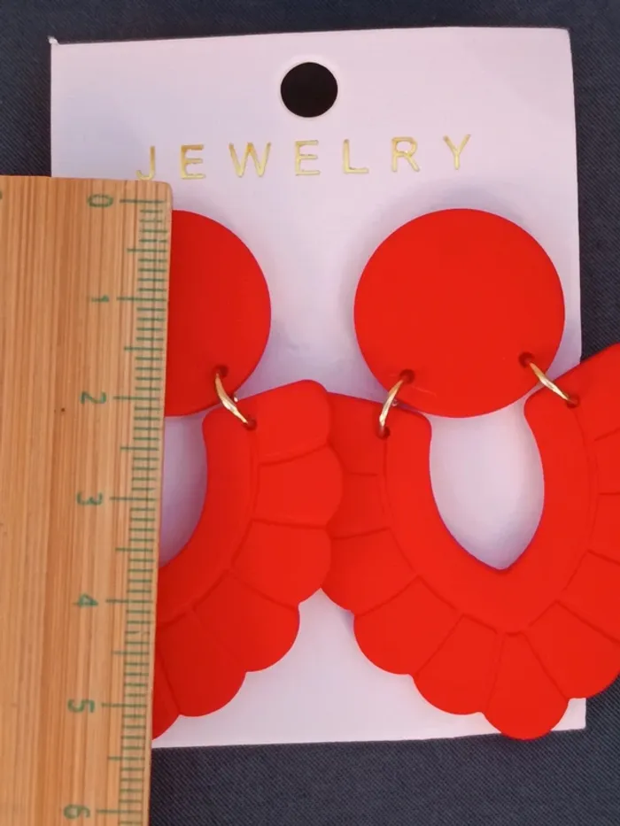Boucles d'oreilles rouge - photo numéro 2