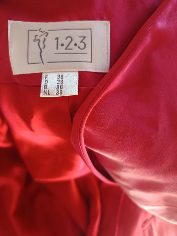 💎blaser soie rose rouge élégant chic Maison undeuxtrois Paris t M 38 rare vintage - photo numéro 10