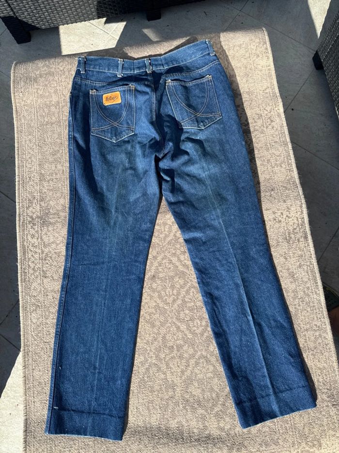 Jean droit bleu brut taille haute Lee Cooper - Taille 36 - photo numéro 7