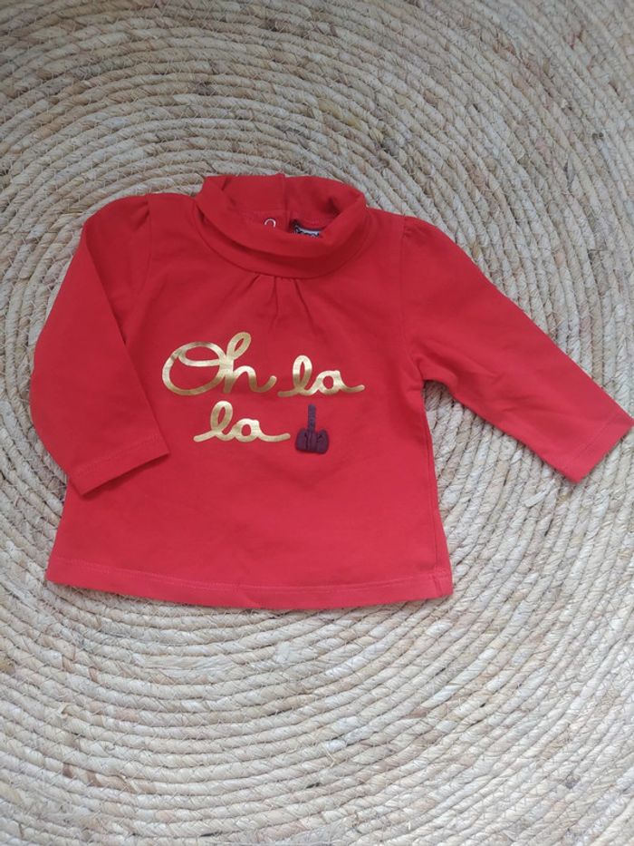 T-shirt longue manche col roulé