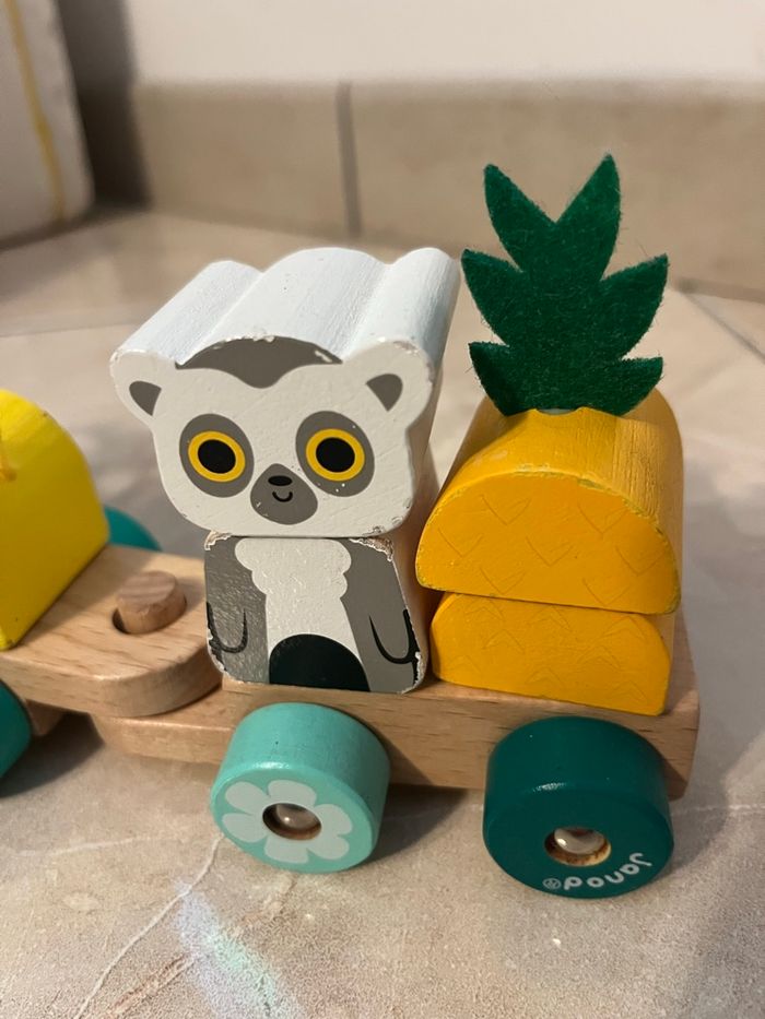 Train jungle Janod en bois – Jouet à tirer +12 mois - photo numéro 5