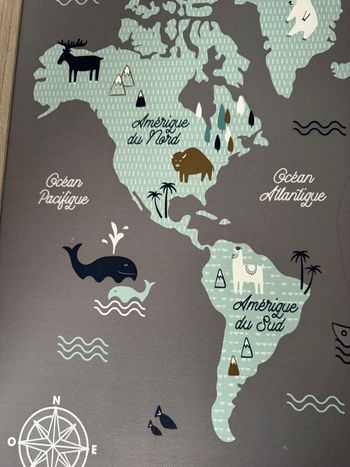 Tableau enfant carte du monde Atmosphera 