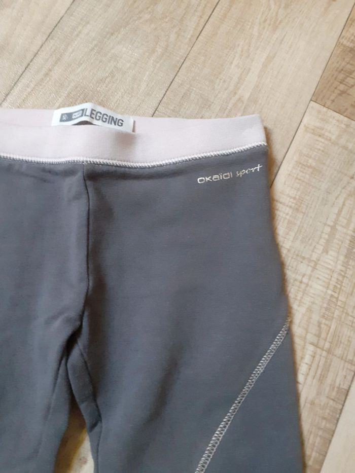 Legging de sport fille gris et rose 4 ans - photo numéro 2
