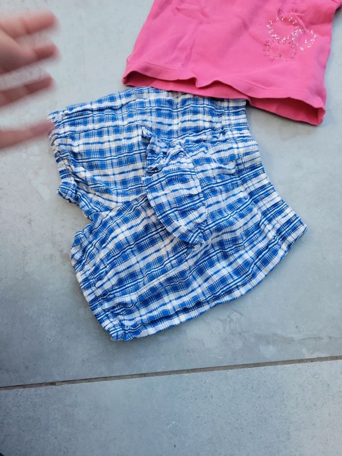 Lot vêtement bébé fille short et t-shirt 12 mois - photo numéro 3