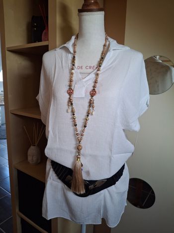 Blouse tunique blanche légère neuve étiquetée