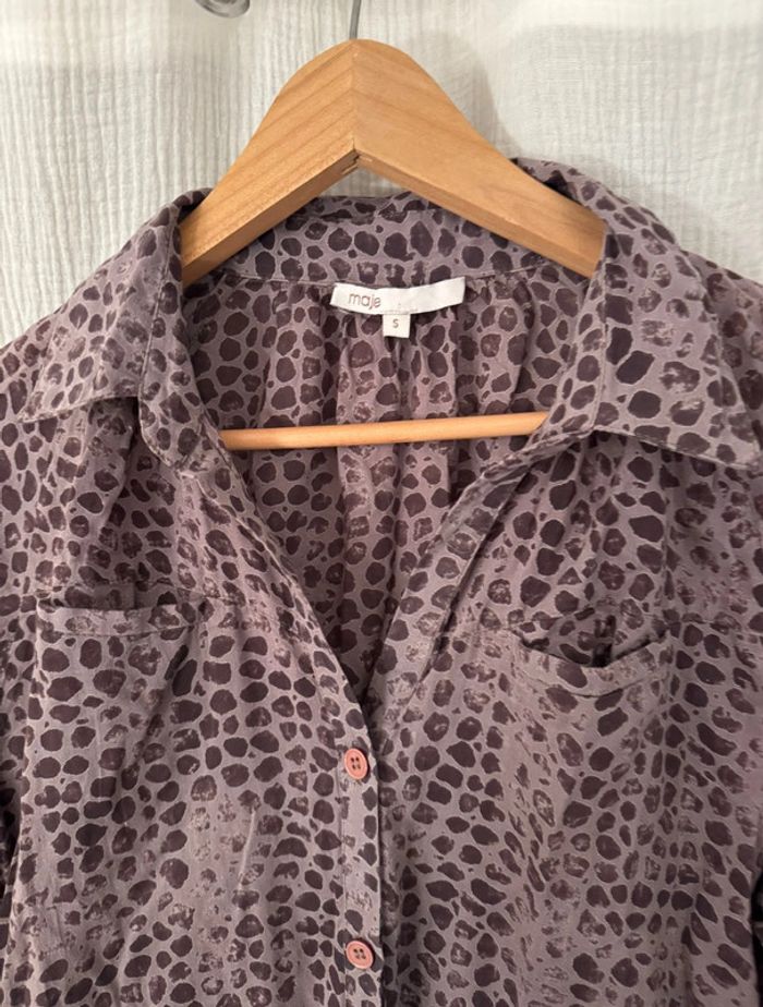 Combi short violet/gris/taupe Maje 36 S motif python - photo numéro 2