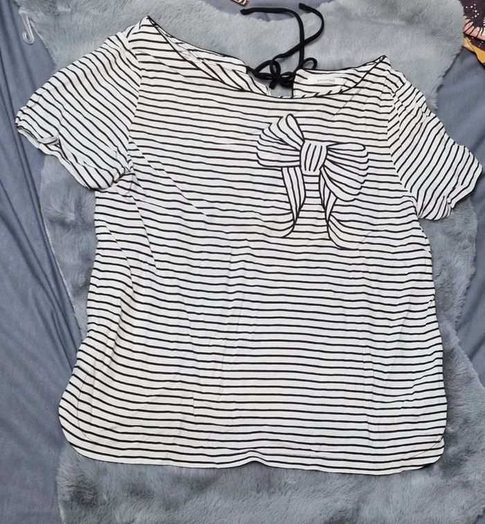 T-shirt rayé motif nœud 40 Promod