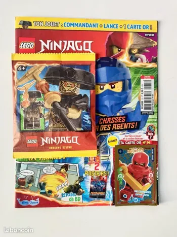 🌀 Magazine LEGO Ninjago + figurine Commandant + carte collector NEUF 🖤⚔️