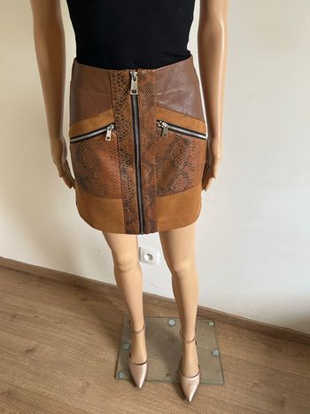 Jupe marron bi matière River Island taille européenne 36 jamais portée