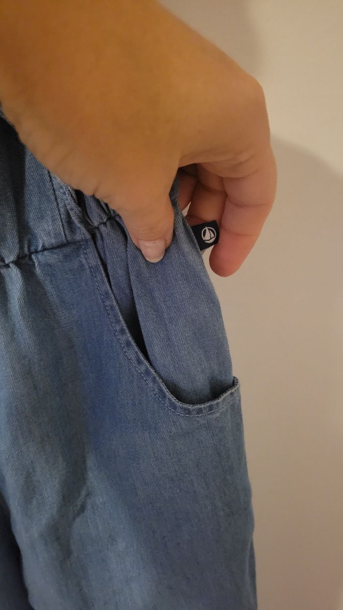 NEUF Petit Bateau combinaison en jean léger 6 ans - photo numéro 5