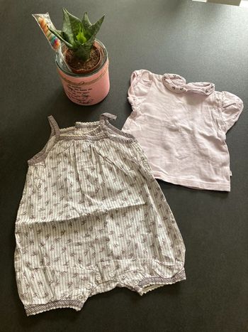 Sergent major ensemble lot barboteuse salopette tee shirt pantalon garde rue vêtement fille 3 mois