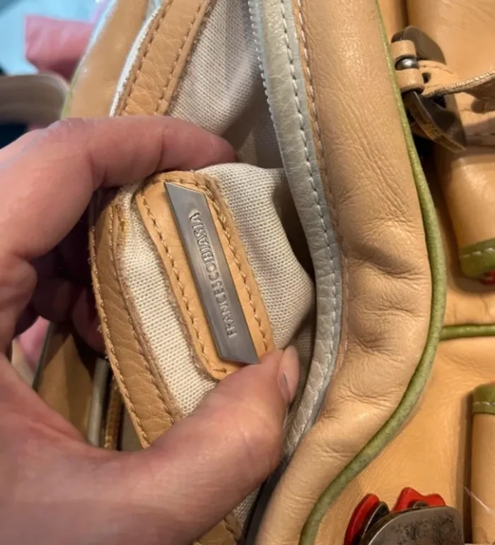 Francesco Biasia sac à main en cuir beige, femme - photo numéro 8